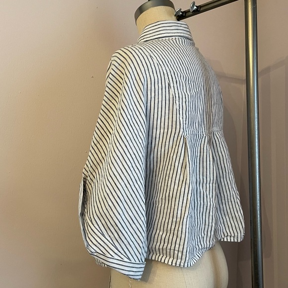 NWOT Zara Linen Stripped Knotted Top - Picture 7 of 11